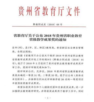 貴陽職業(yè)技術(shù)學院信息科學系喜獲貴州省職業(yè)教育教學成果獎二等獎